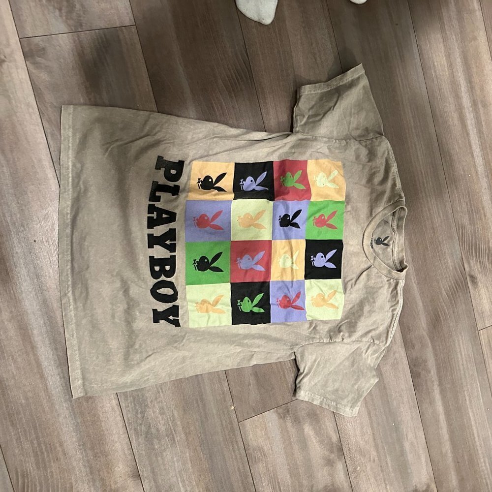 Playboy Medium Tan Shirt Bunny Men's T-Shirt Short Sleeve - Picture 4 of 8